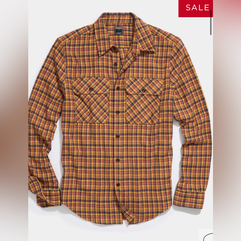 Todd Snyder Yellow Check Chamois Shirt